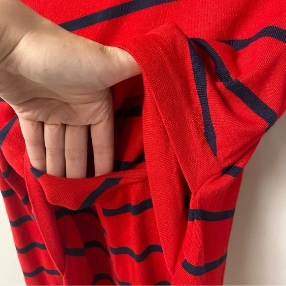 Mamalicious Red Striped Long Sleeve Nursing Dress Size Small - Picture 4 of 5